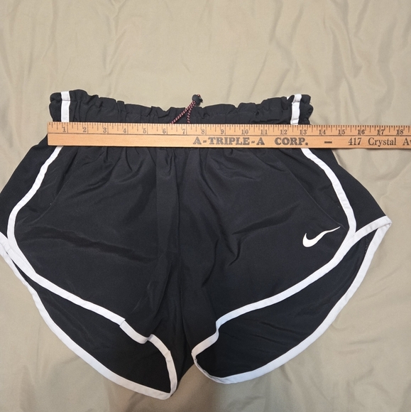 Nike Women's Black Athletic Shorts With Ruffle Elastic Waistband - Picture 2 of 5